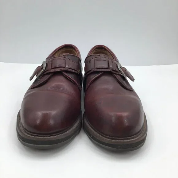 Vintage Men's 11 Toulon Amazonas Burgundy Shoes Monk Strap Leather Punk Gothic - Picture 3 of 13